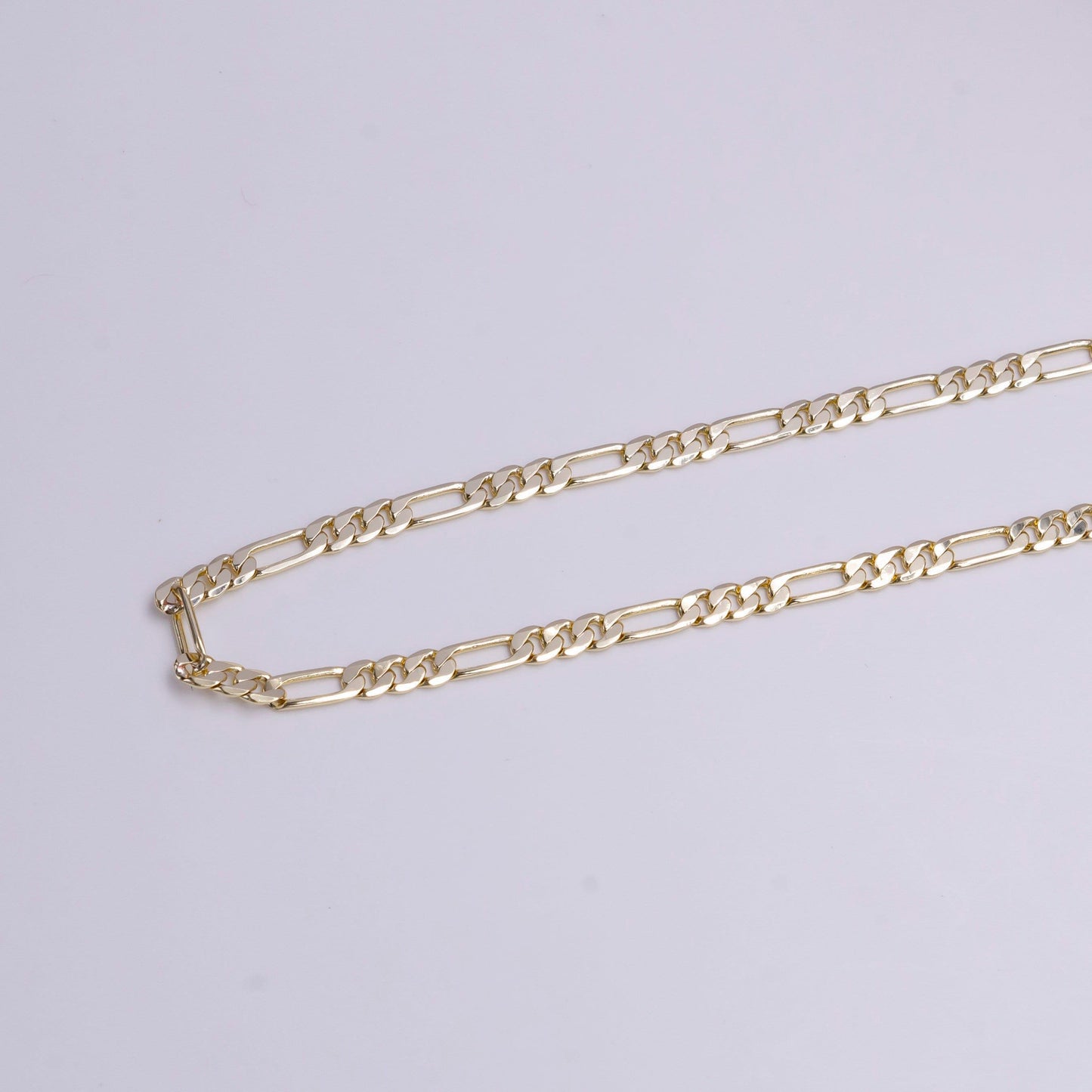 14k gold filled 3.4mm width figaro chain unfinished chain by yard chain bulk wholesale | roll-1370
