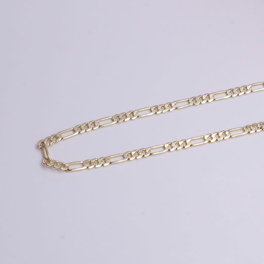 14k gold filled 3.4mm width figaro chain unfinished chain by yard chain bulk wholesale | roll-1370
