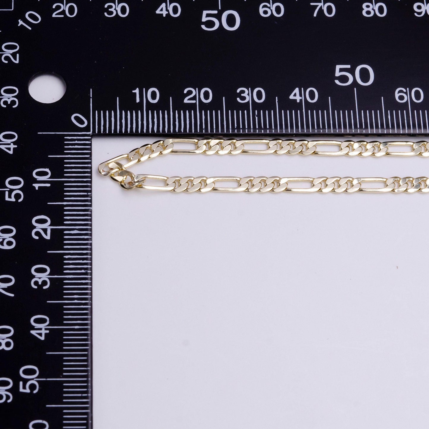 14k gold filled 3.4mm width figaro chain unfinished chain by yard chain bulk wholesale | roll-1370