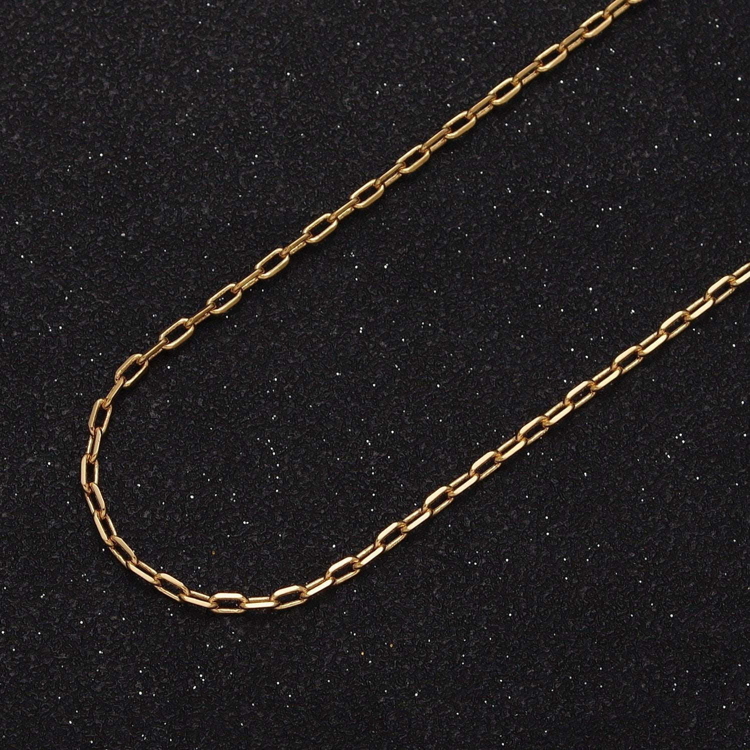 24k gold filled unfinished 1.9mm cable paper clip gold / silver wholesale bulk chain for jewelry making | roll-899, roll-900