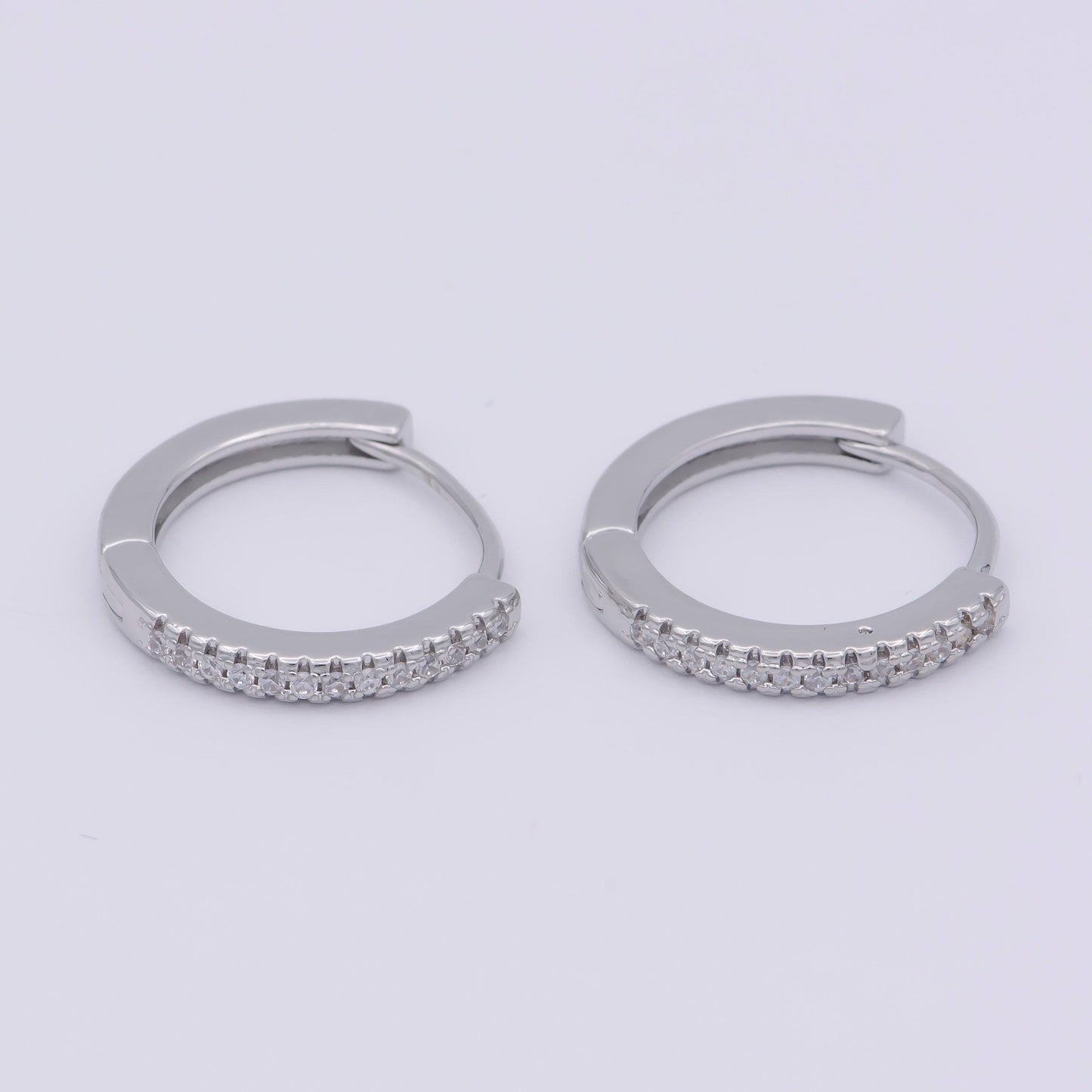 Minimalist cz huggie hoop earrings, dainty round huggie earrings, minimal cartilage huggie hoop earrings 14k gold filled earring