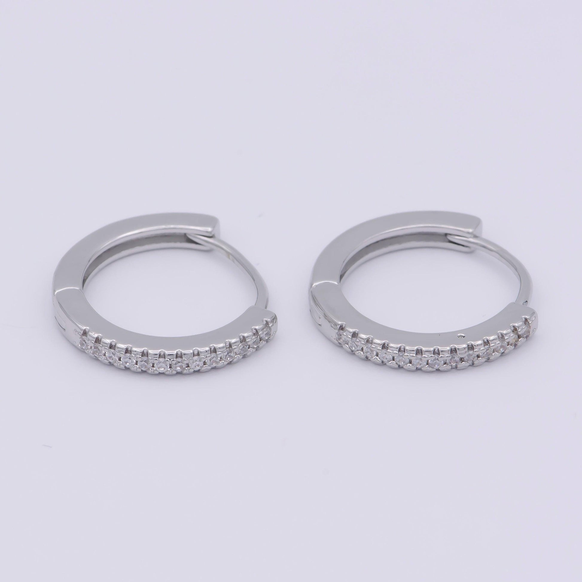 Minimalist cz huggie hoop earrings, dainty round huggie earrings, minimal cartilage huggie hoop earrings 14k gold filled earring