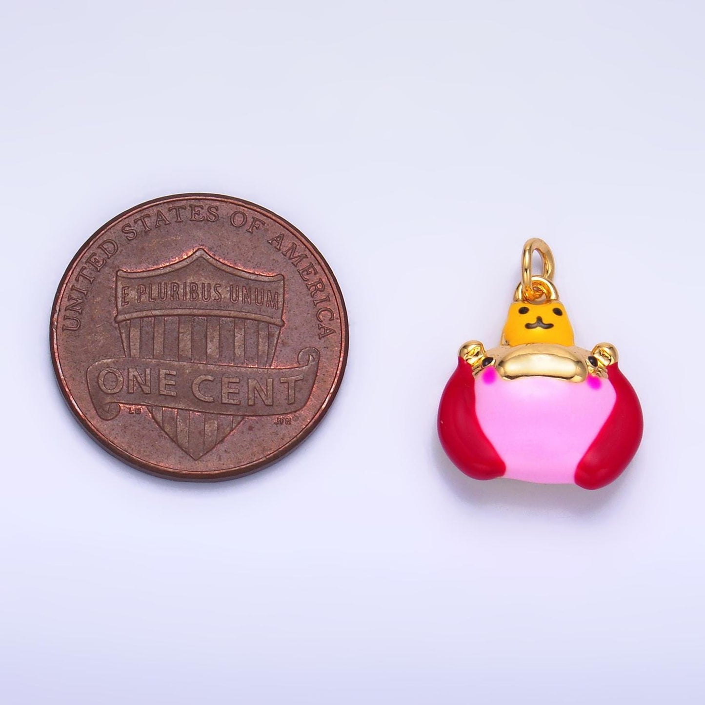3d chubby yellow monster charm for bracelet necklace earring supply w241
