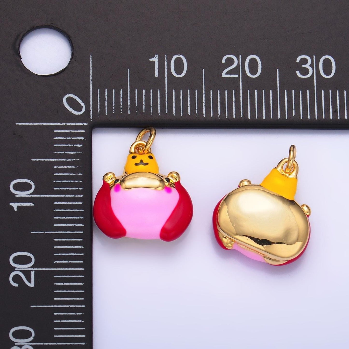 3d chubby yellow monster charm for bracelet necklace earring supply w241