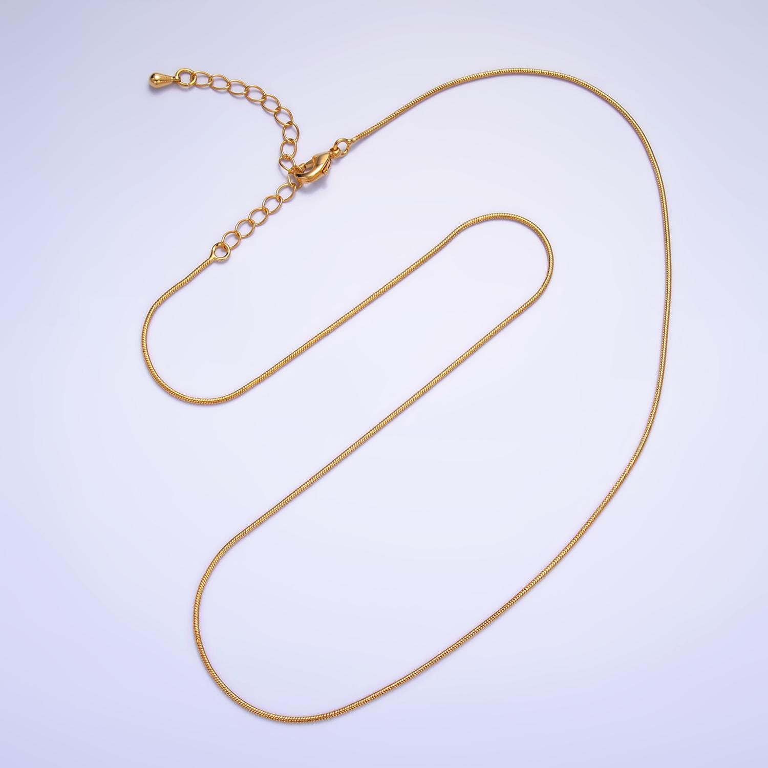 16k gold filled 0.6mm snake chain simple necklace | wa-2470