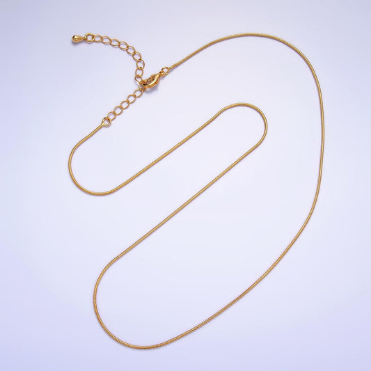 16k gold filled 0.6mm snake chain simple necklace | wa-2470
