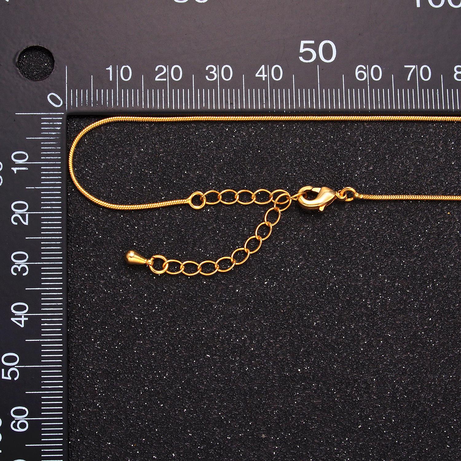 16k gold filled 0.6mm snake chain simple necklace | wa-2470