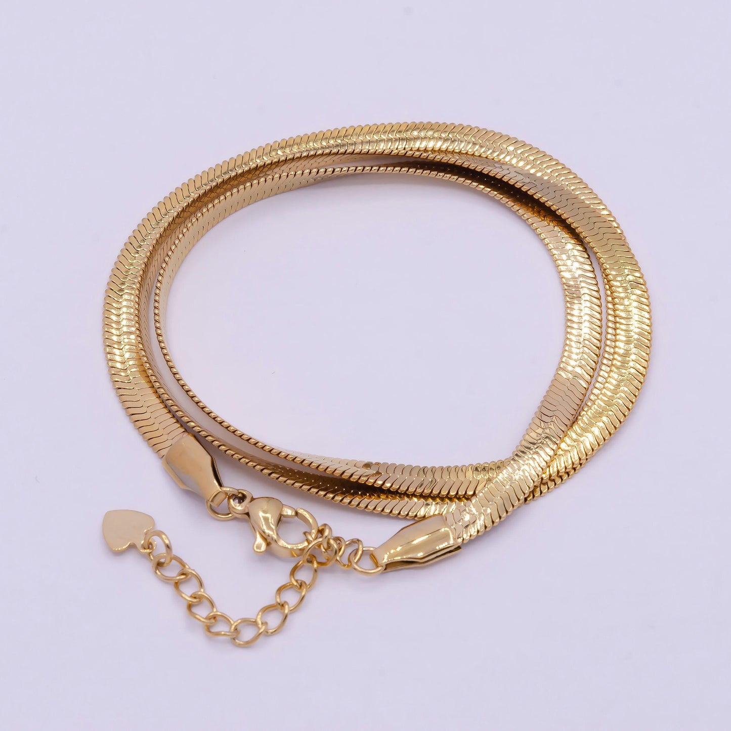 4.0mm gold herringbone necklace, 24k gold filled 16.0" or 18.0" + 2.0 extender delicate gold snake necklace | wa-934, wa-935