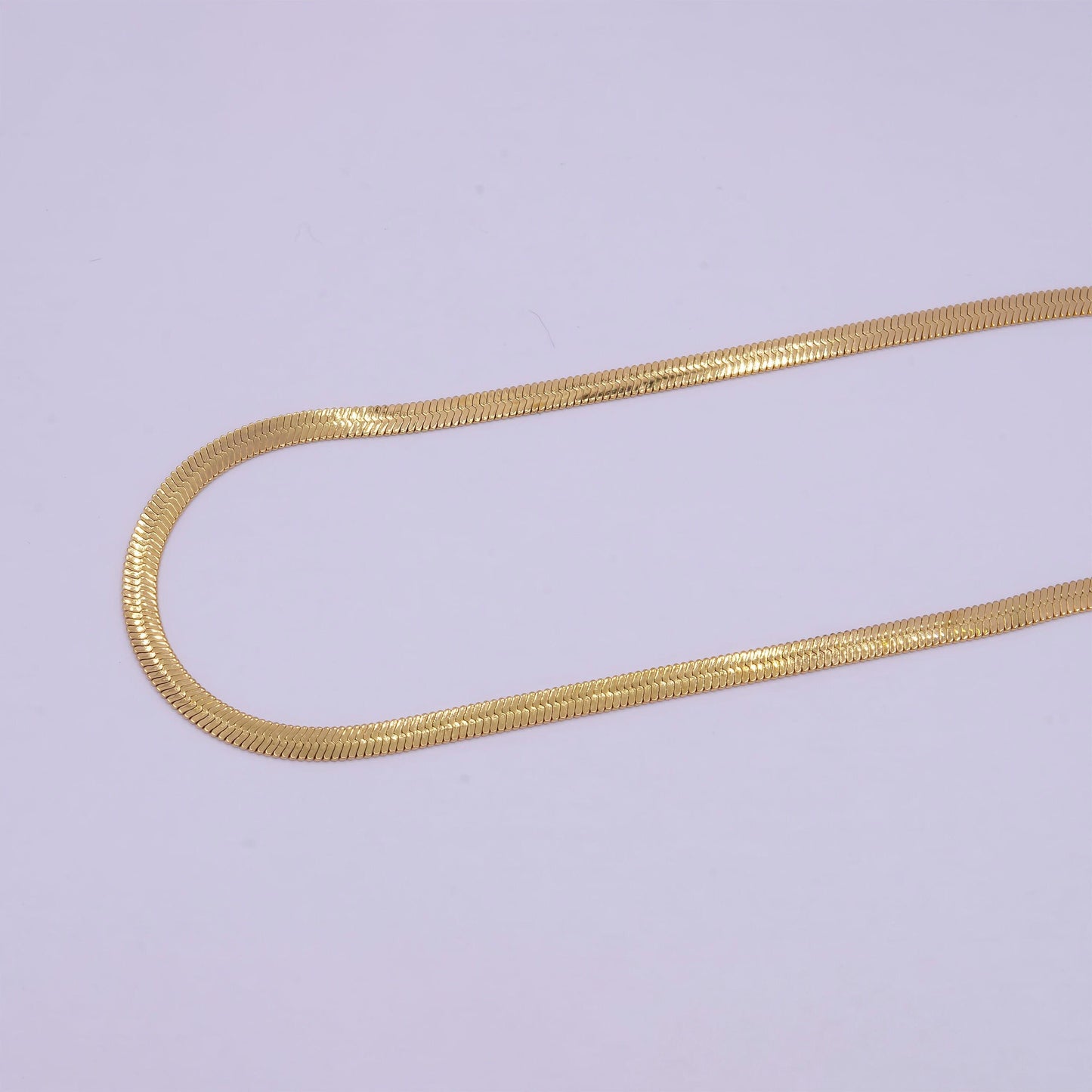 4.0mm gold herringbone necklace, 24k gold filled 16.0" or 18.0" + 2.0 extender delicate gold snake necklace | wa-934, wa-935