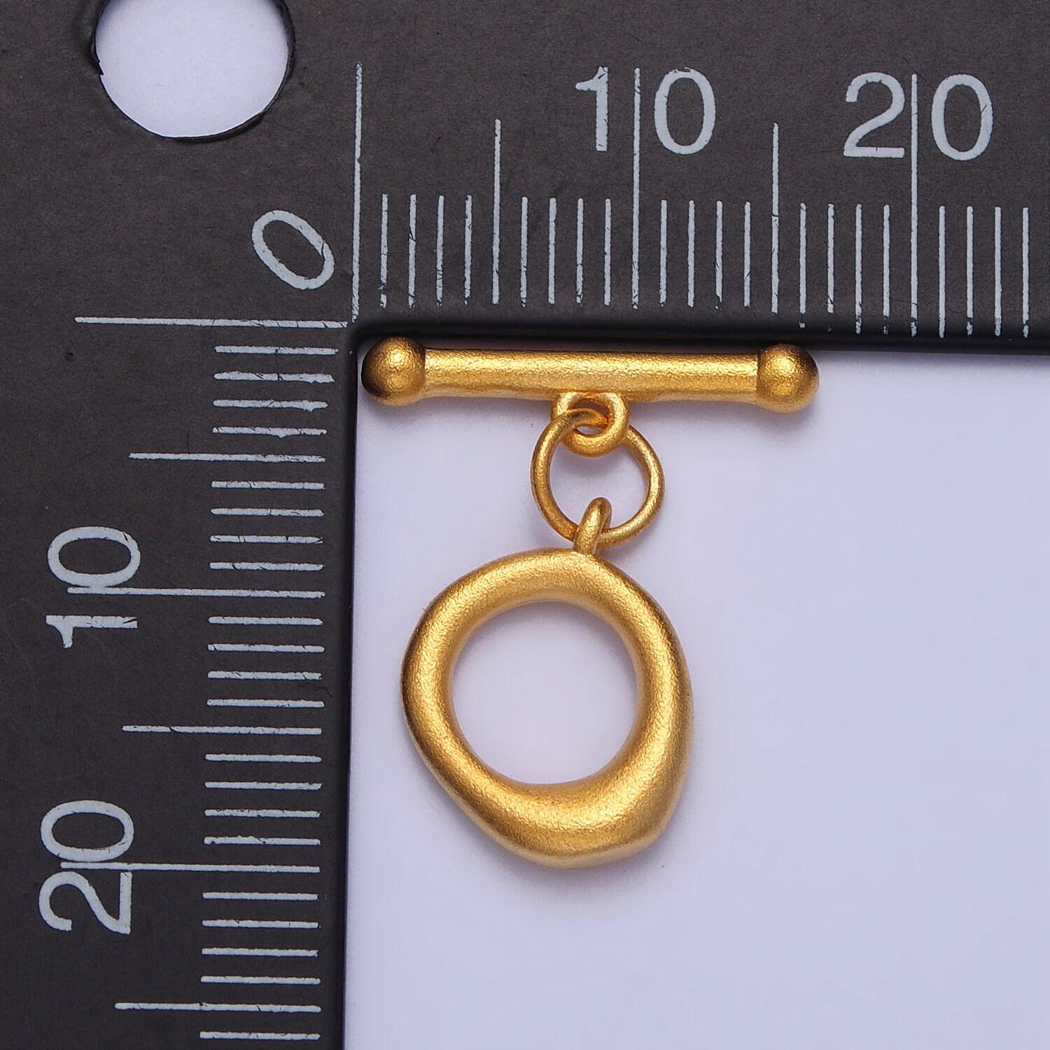 Mini gold round toggle clasp, bracelet necklace jewelry clasps matte gold fancy ot clasp jewelry making supply z073