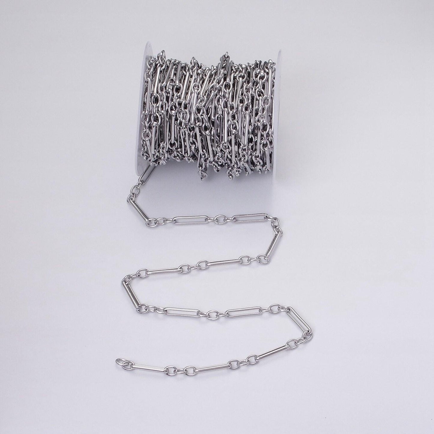 16k gold filled figure eight figaro chain, silver figure eight chain paper clip chain by yard for jewelry making supply | roll-1261 1262