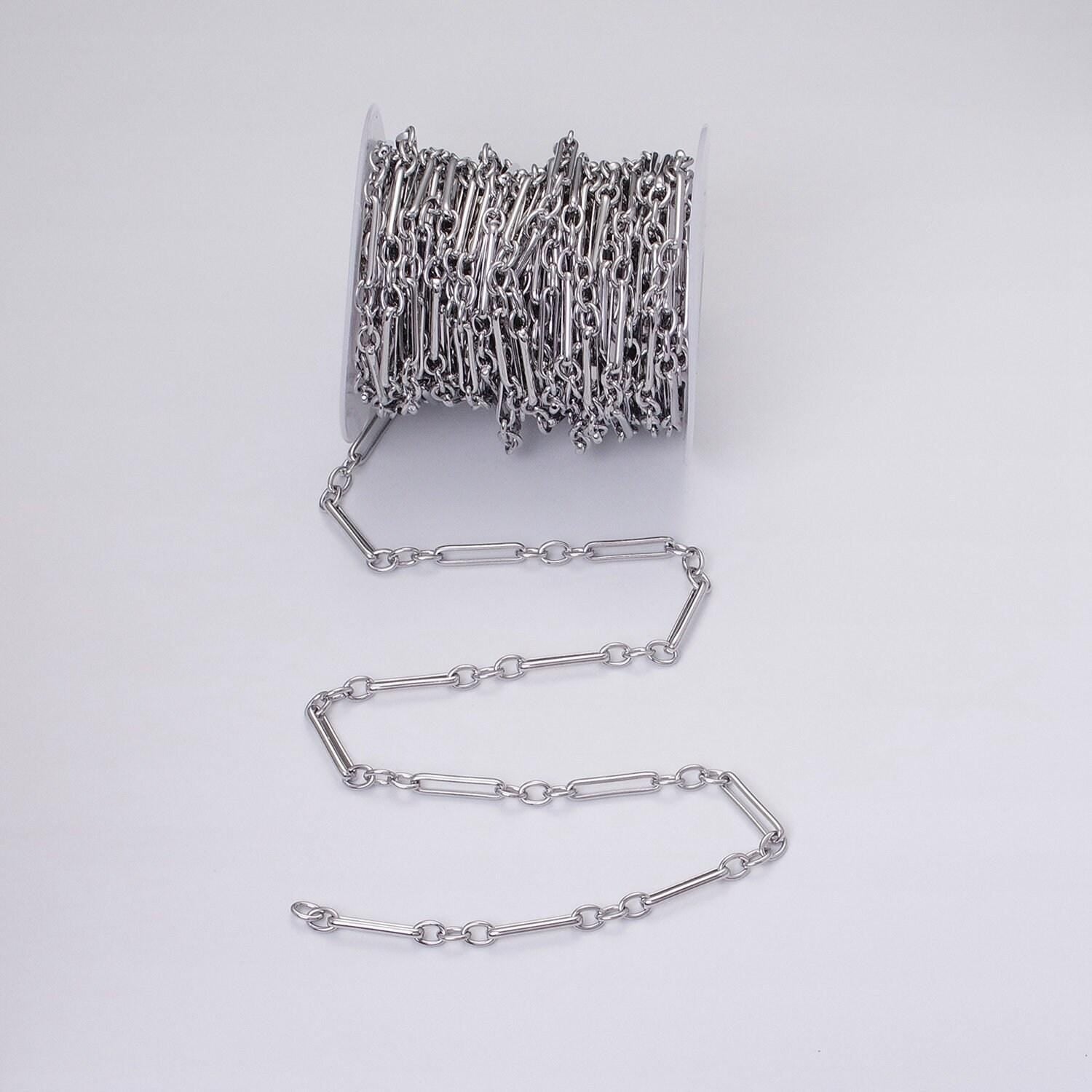 16k gold filled figure eight figaro chain, silver figure eight chain paper clip chain by yard for jewelry making supply | roll-1261 1262