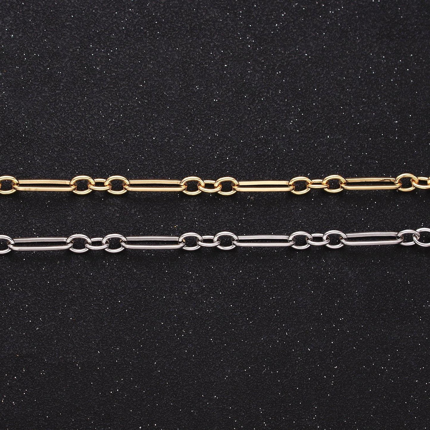 16k gold filled 15mm x 4.5mm paperclip triple cable link unfinished unique chain in jewelry making | roll-1371 roll-1372