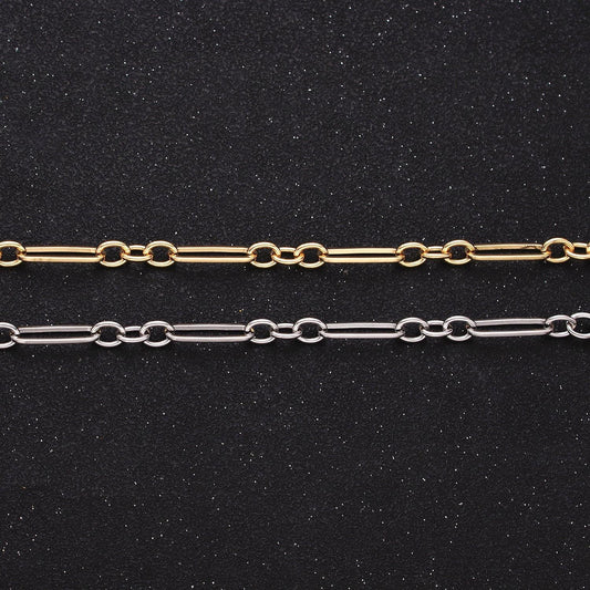 16k gold filled 15mm x 4.5mm paperclip triple cable link unfinished unique chain in jewelry making | roll-1371 roll-1372