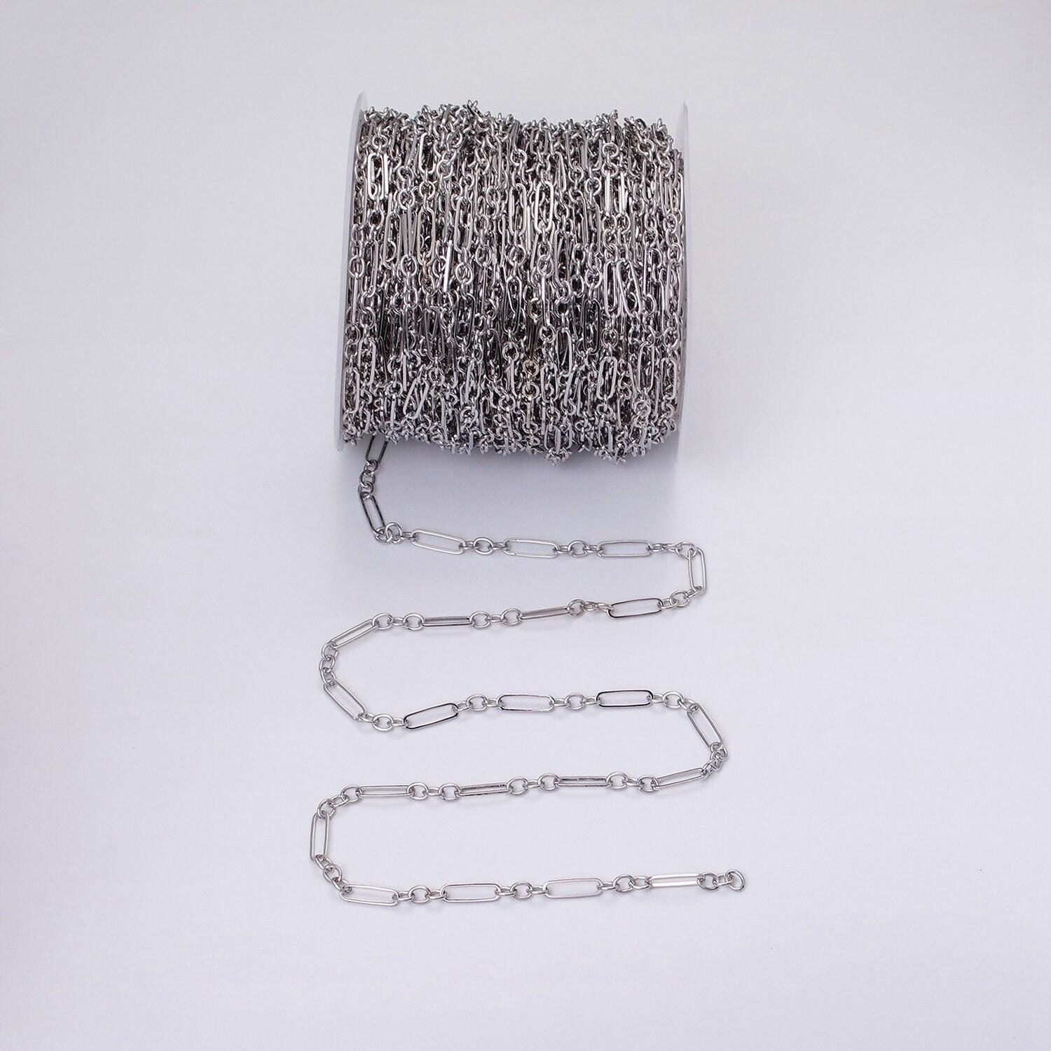 16k gold filled 15mm x 4.5mm paperclip triple cable link unfinished unique chain in jewelry making | roll-1371 roll-1372