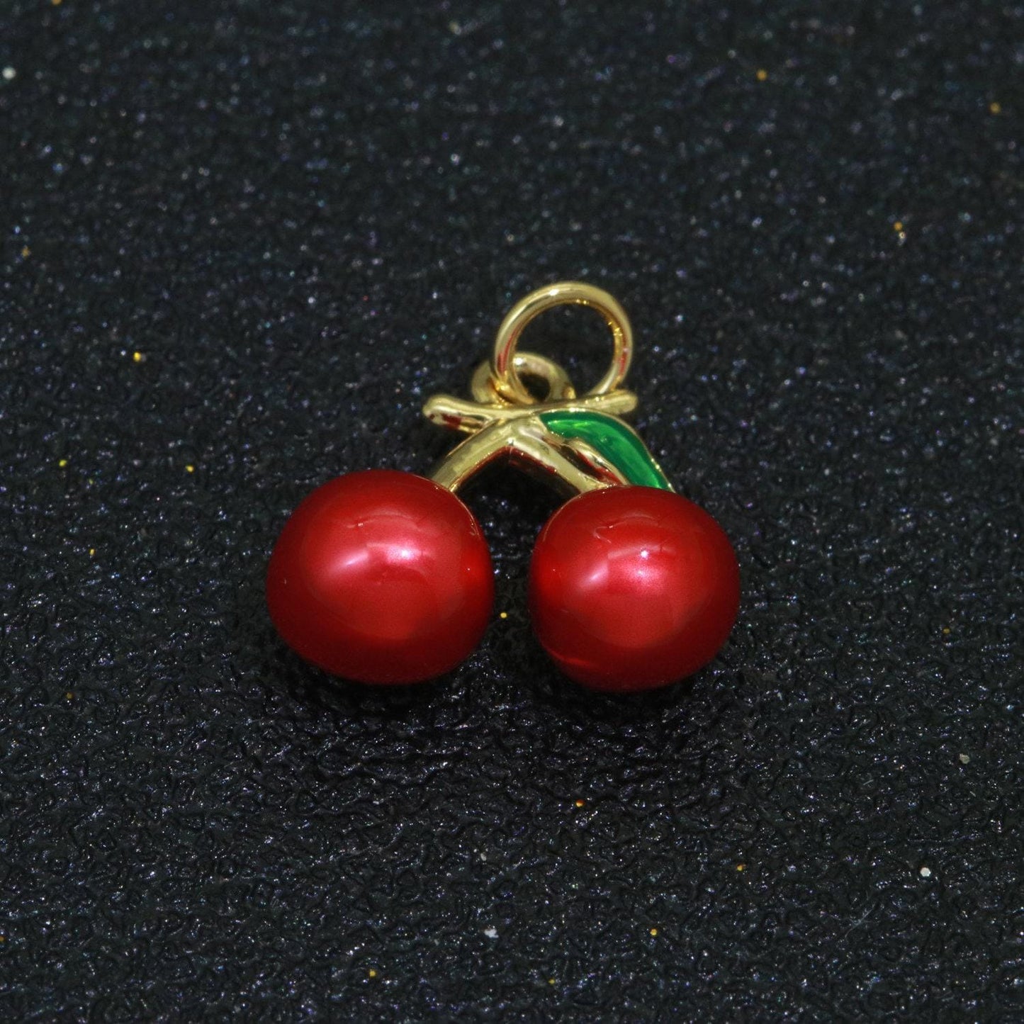 Dainty fruit charm red strawberry, mango, raspberry, cherry charm lead nickel free, jewelry making supplies enamel jewelry food