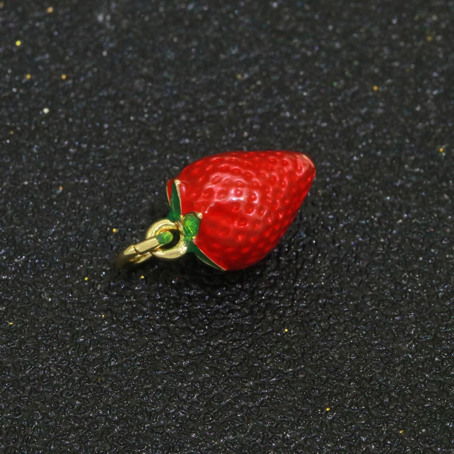 Dainty fruit charm red strawberry, mango, raspberry, cherry charm lead nickel free, jewelry making supplies enamel jewelry food