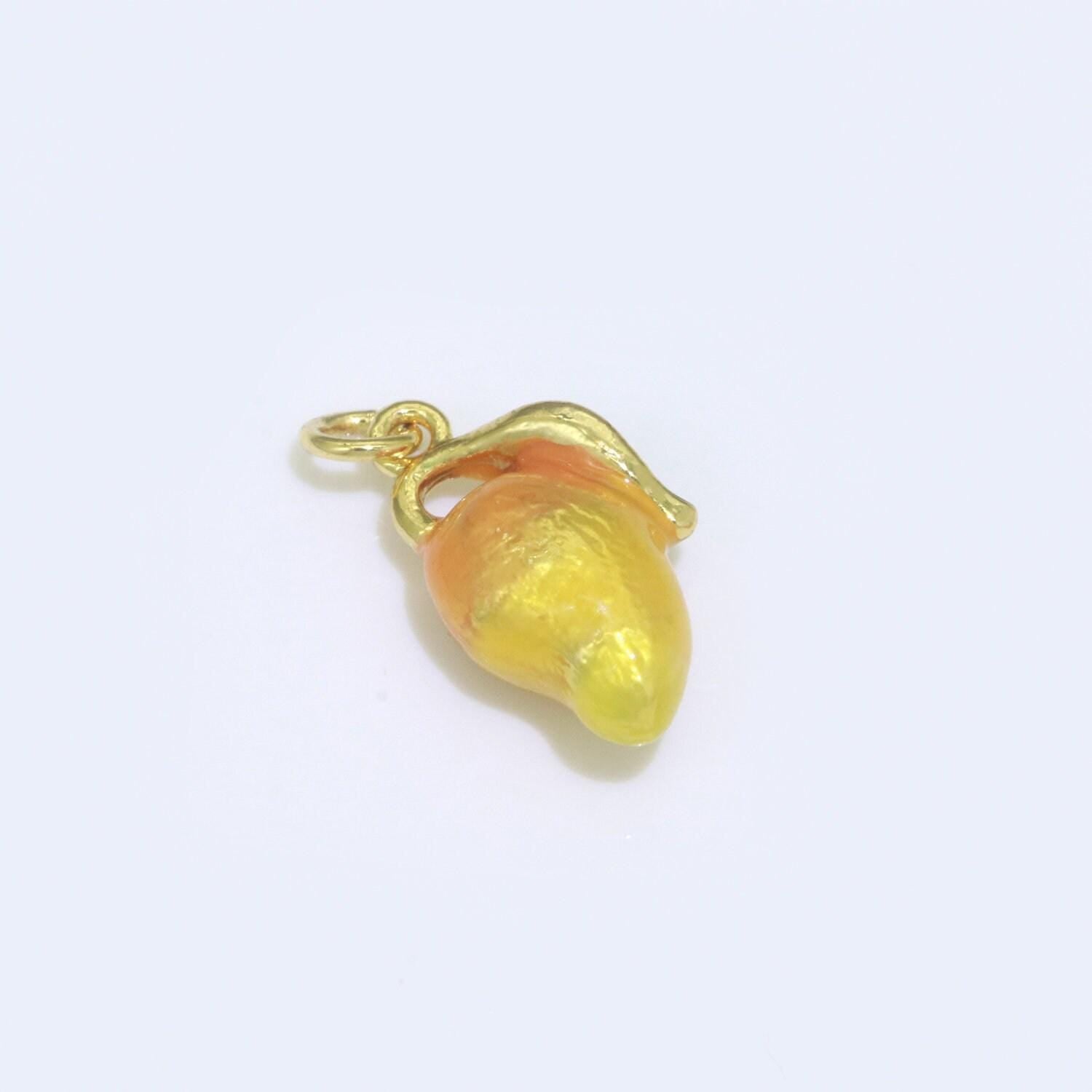 Dainty fruit charm red strawberry, mango, raspberry, cherry charm lead nickel free, jewelry making supplies enamel jewelry food