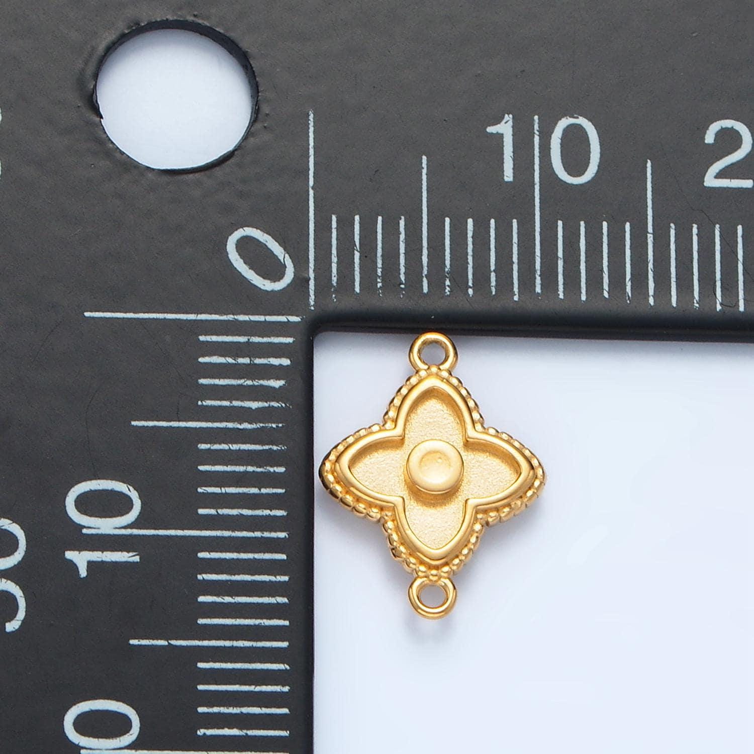 Stainless steel star charm connector minimalist dotted bezel link connector celestial jewelry inspired | f-184