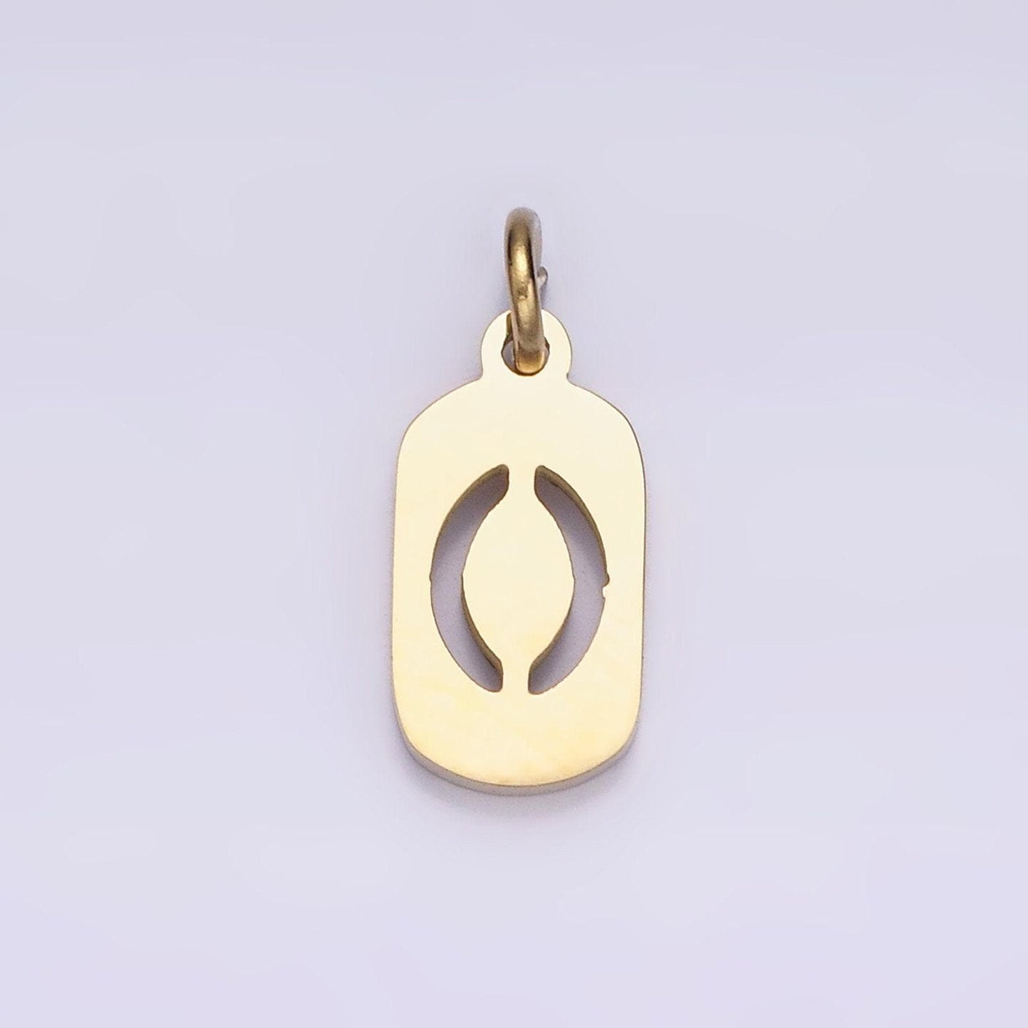 Laser cut gold stainless steel number 0-9 open script mini military tag add-on charm for necklace bracelet lucky number | p591 - p601