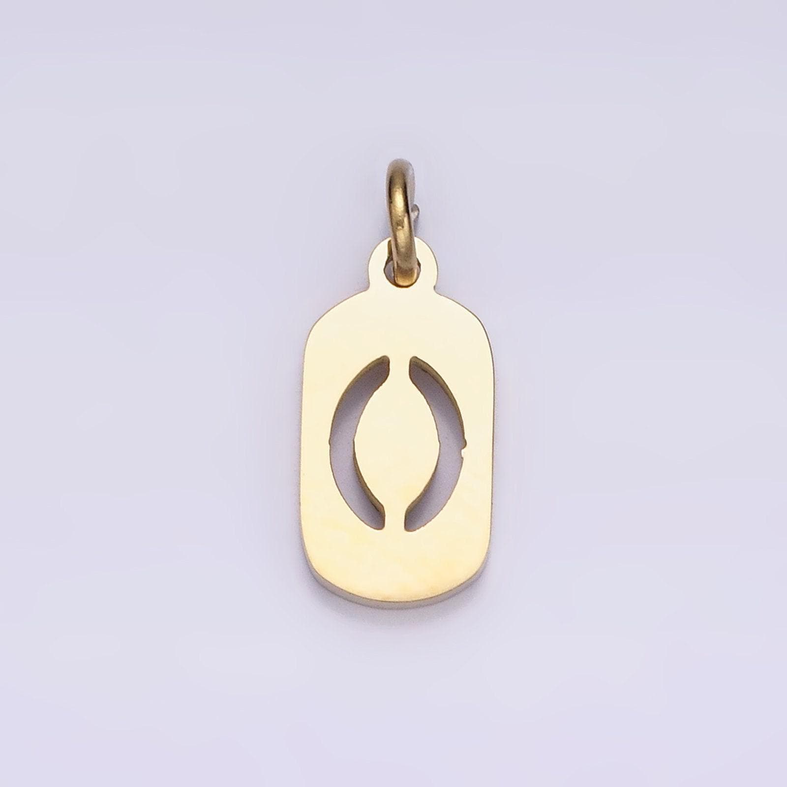 Laser cut gold stainless steel number 0-9 open script mini military tag add-on charm for necklace bracelet lucky number | p591 - p601