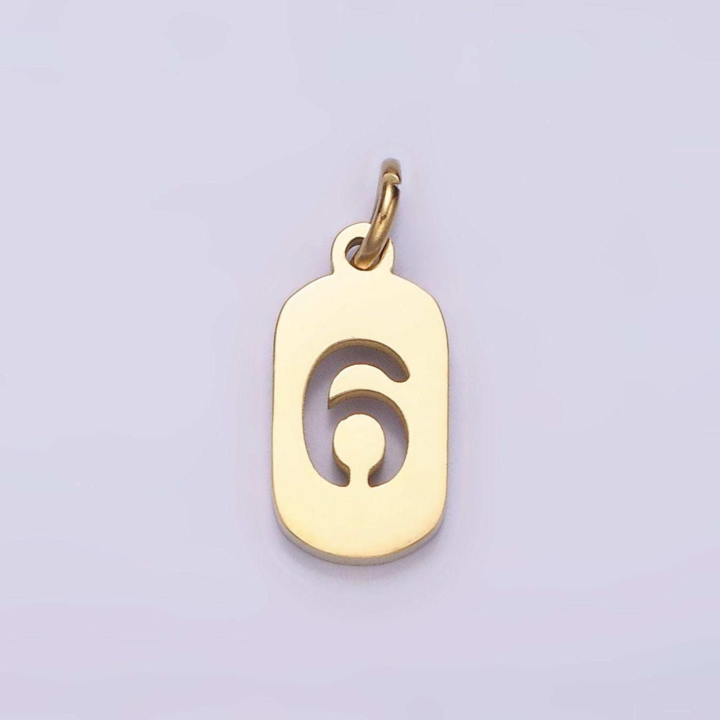 Laser cut gold stainless steel number 0-9 open script mini military tag add-on charm for necklace bracelet lucky number | p591 - p601