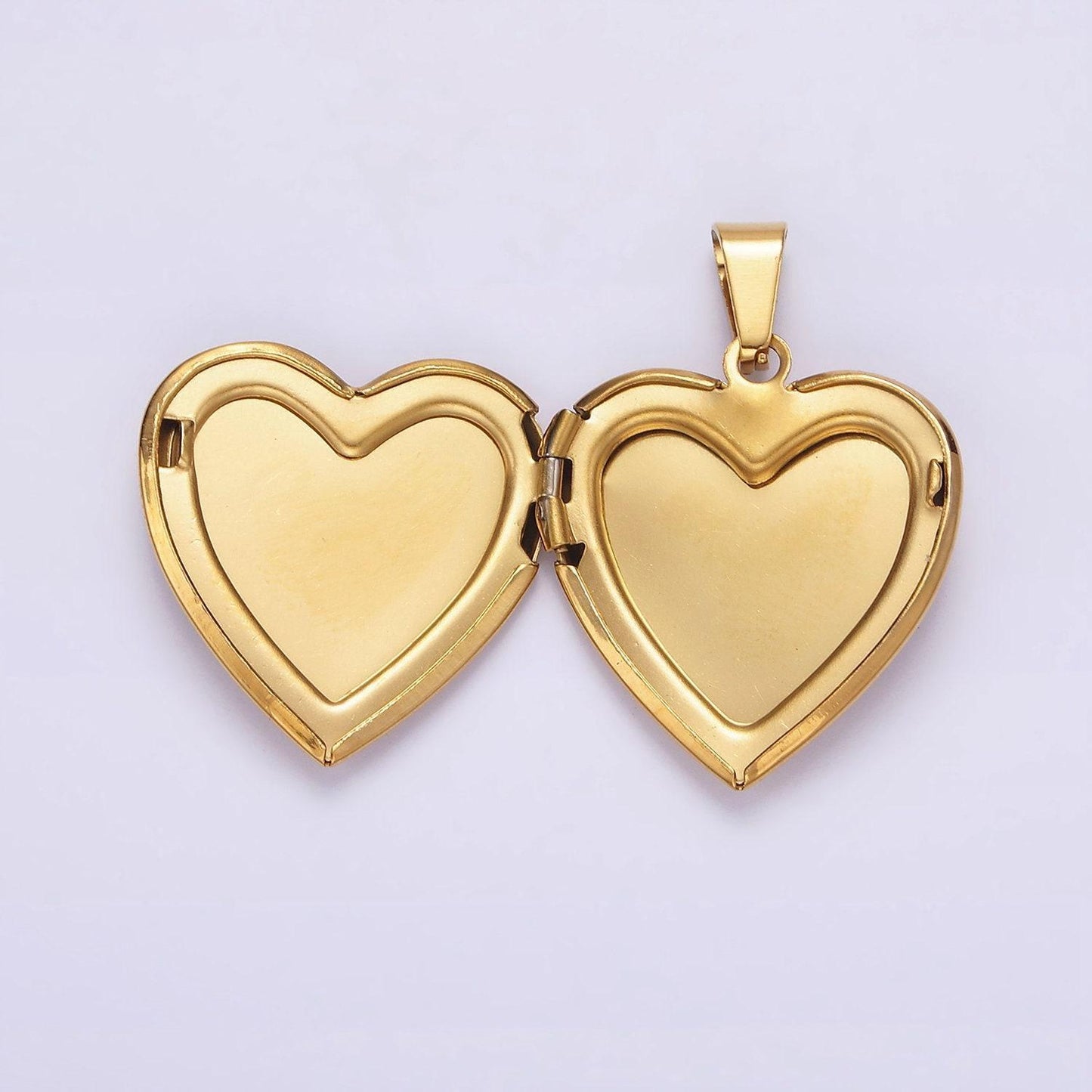 Gold heart shell pearl locket pendant charm for necklace photo storage | p-831