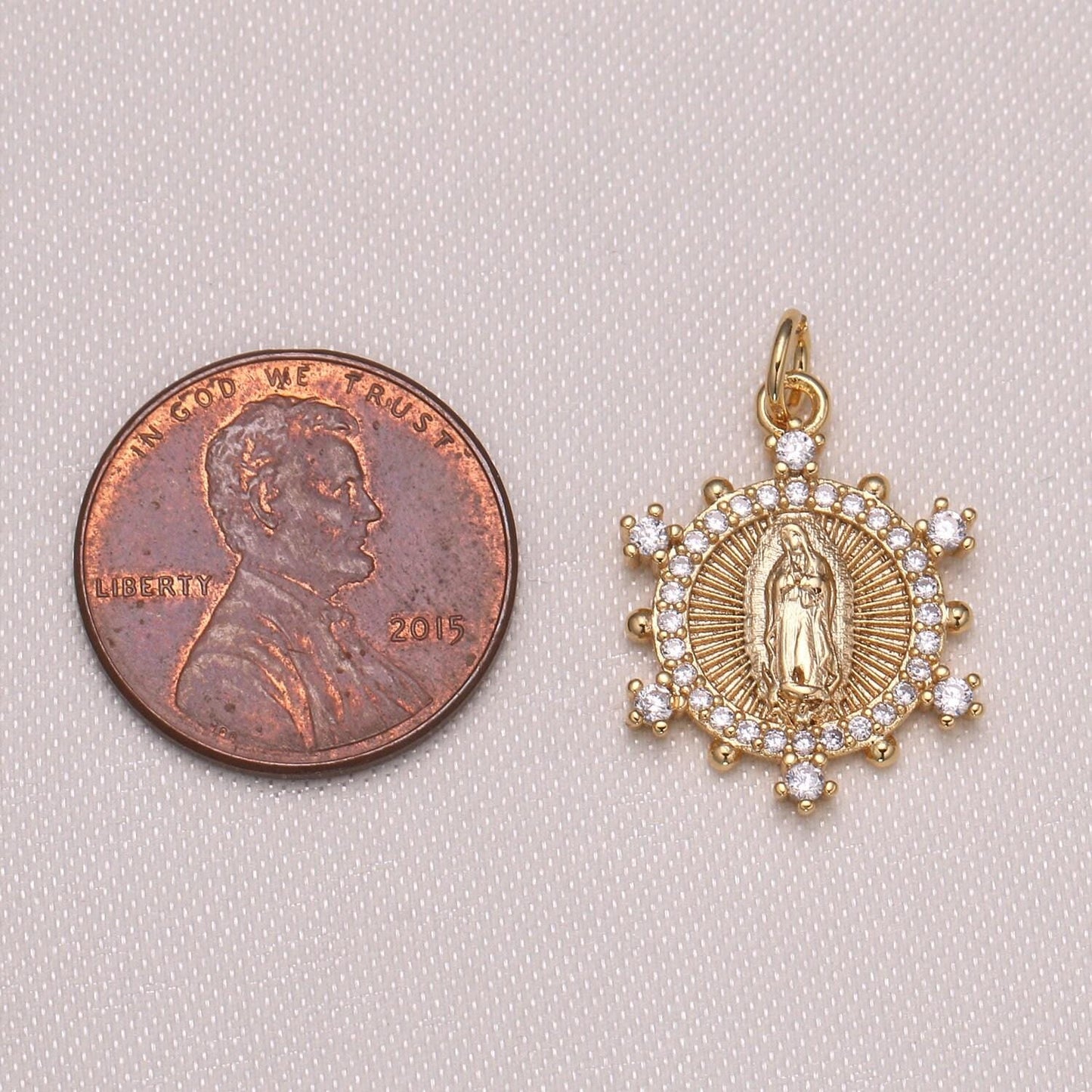 Mini virgin mary charm religious charm micro pave cz lady guadalupe charm for jewelry making -n1171