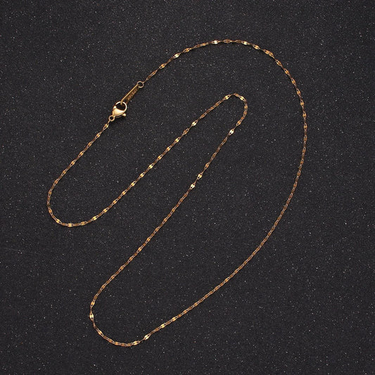 Waterproof and sweatproof minimalist necklace for woman 1.3 dapped cable chain gold stainless steel chain for layering necklace wa2421
