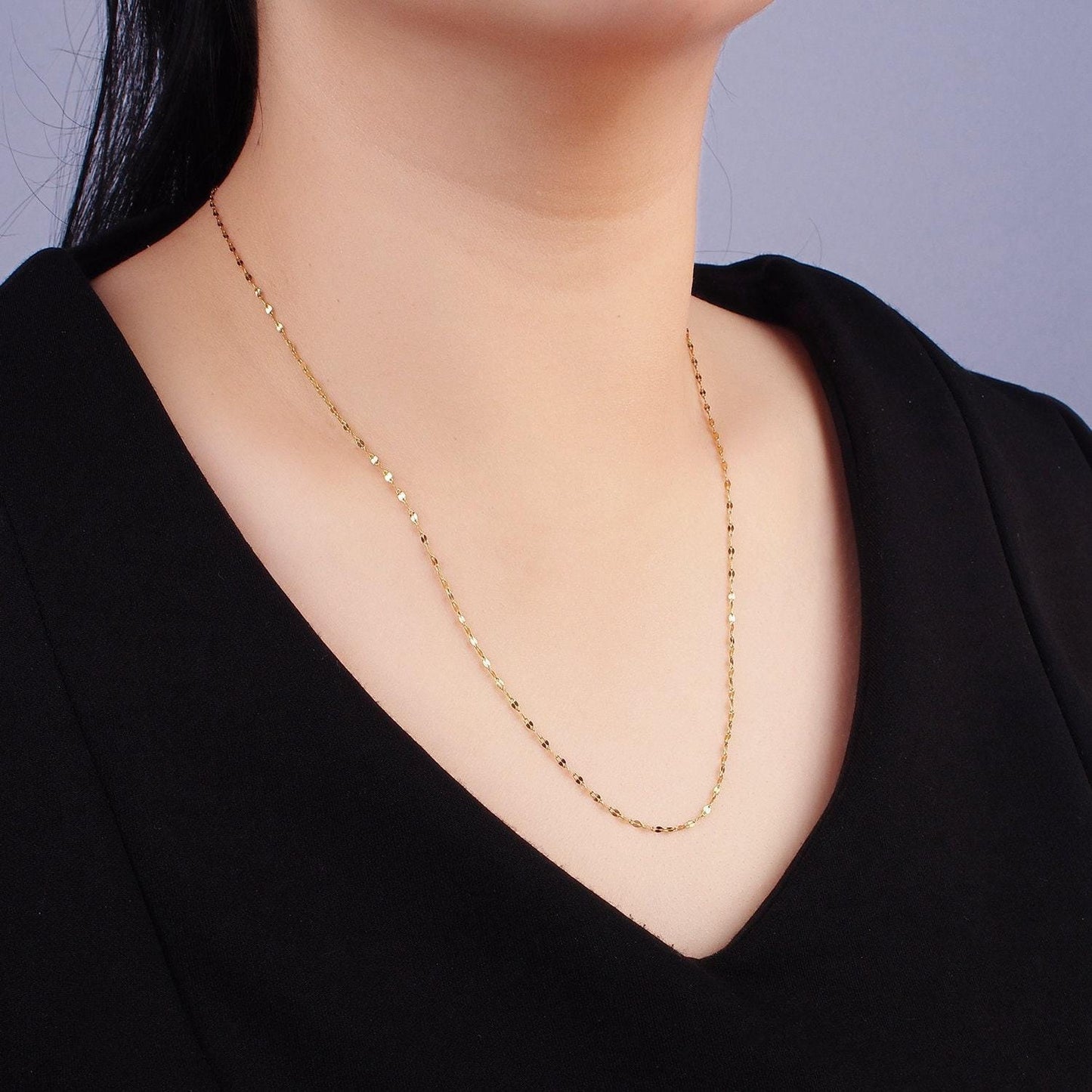 Waterproof and sweatproof minimalist necklace for woman 1.3 dapped cable chain gold stainless steel chain for layering necklace wa2421