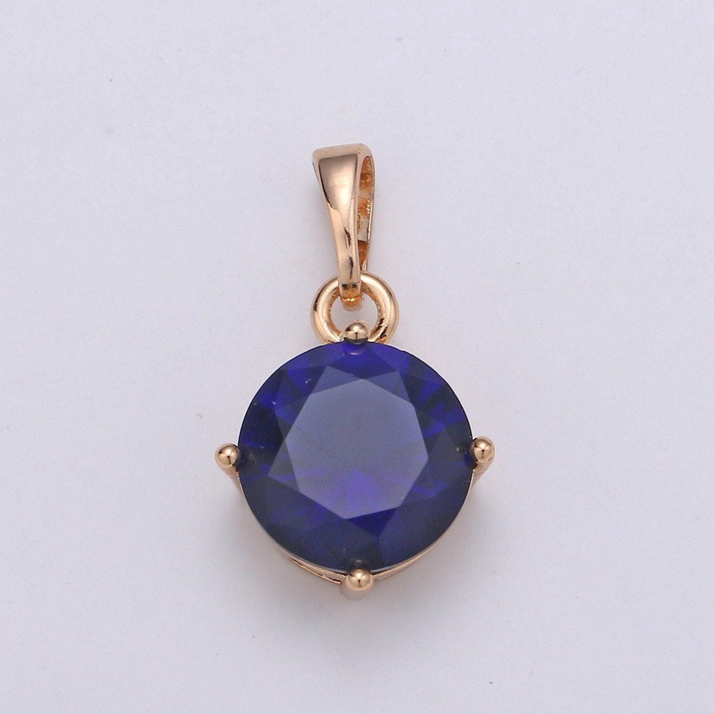 1pc. cubic zirconia 18k gold pendant, solitaire cubic charm for easy self-making jewelry, sophisticate pendant, pdgf-2043-2047