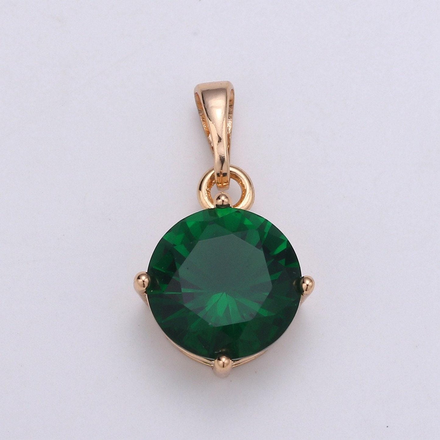 1pc. cubic zirconia 18k gold pendant, solitaire cubic charm for easy self-making jewelry, sophisticate pendant, pdgf-2043-2047
