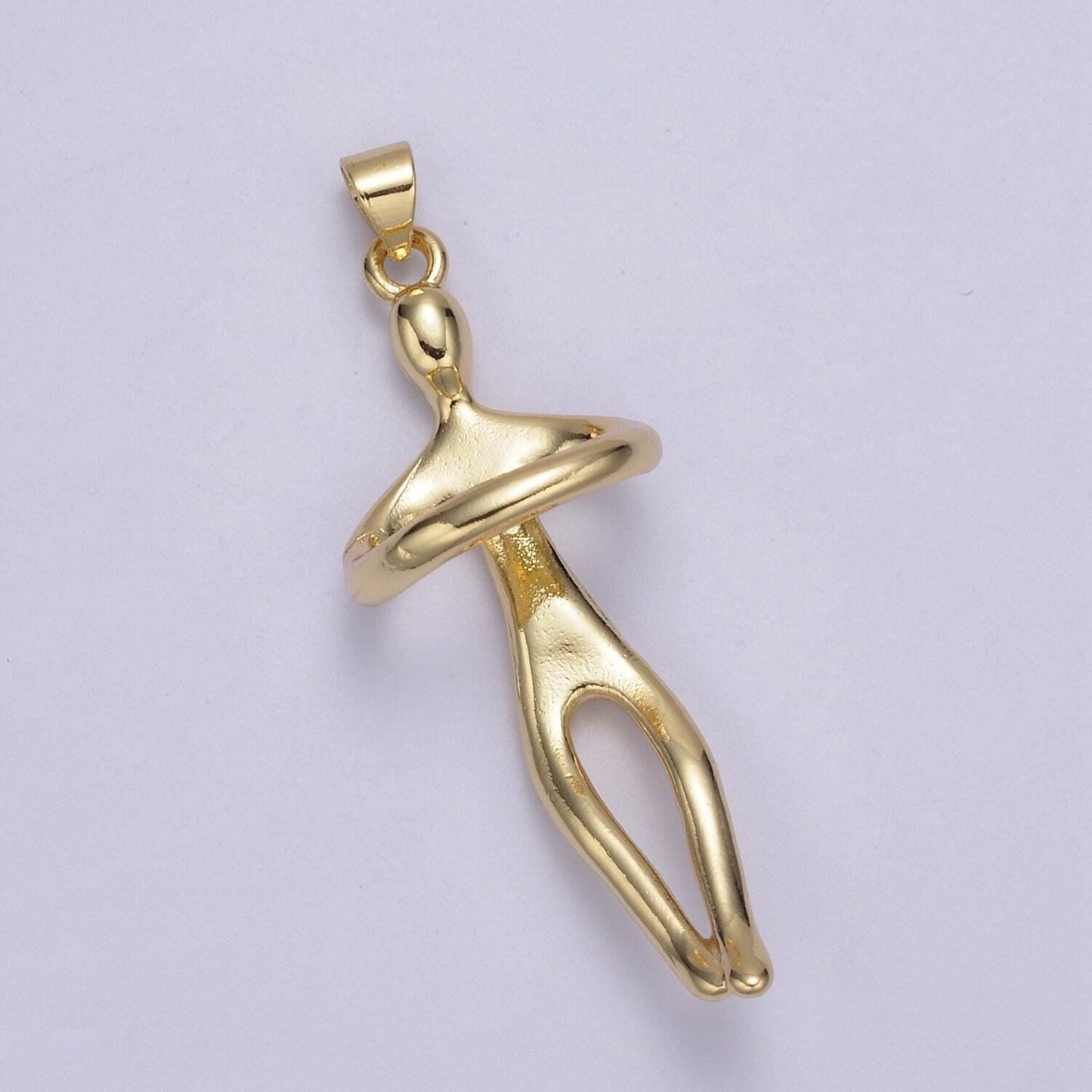 24k gold hugging couple pendant charm soulmate necklace pendant for valentine eternal love gift, wedding anniversary gift h-832