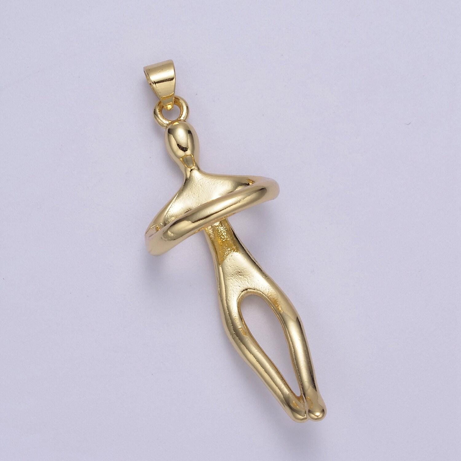 24k gold hugging couple pendant charm soulmate necklace pendant for valentine eternal love gift, wedding anniversary gift h-832