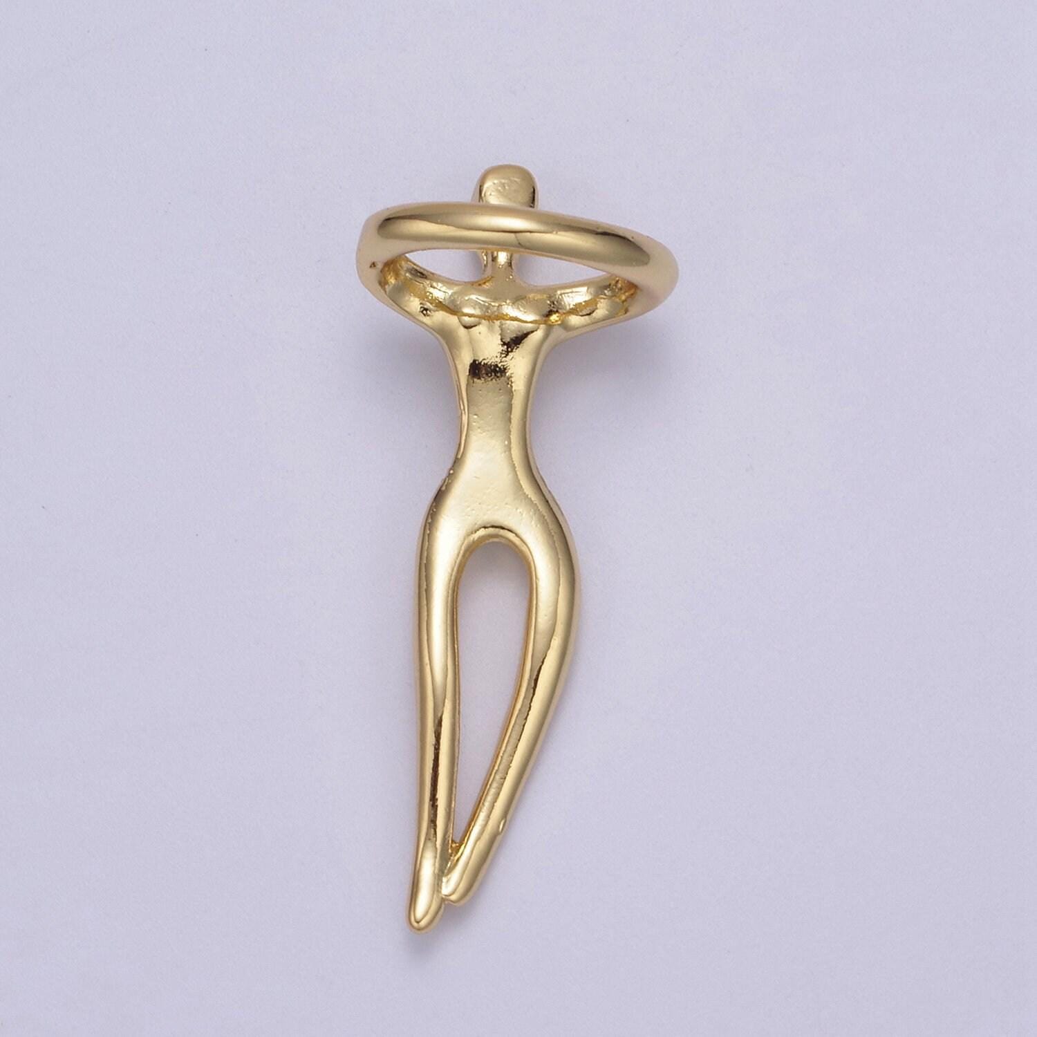 24k gold hugging couple pendant charm soulmate necklace pendant for valentine eternal love gift, wedding anniversary gift h-832