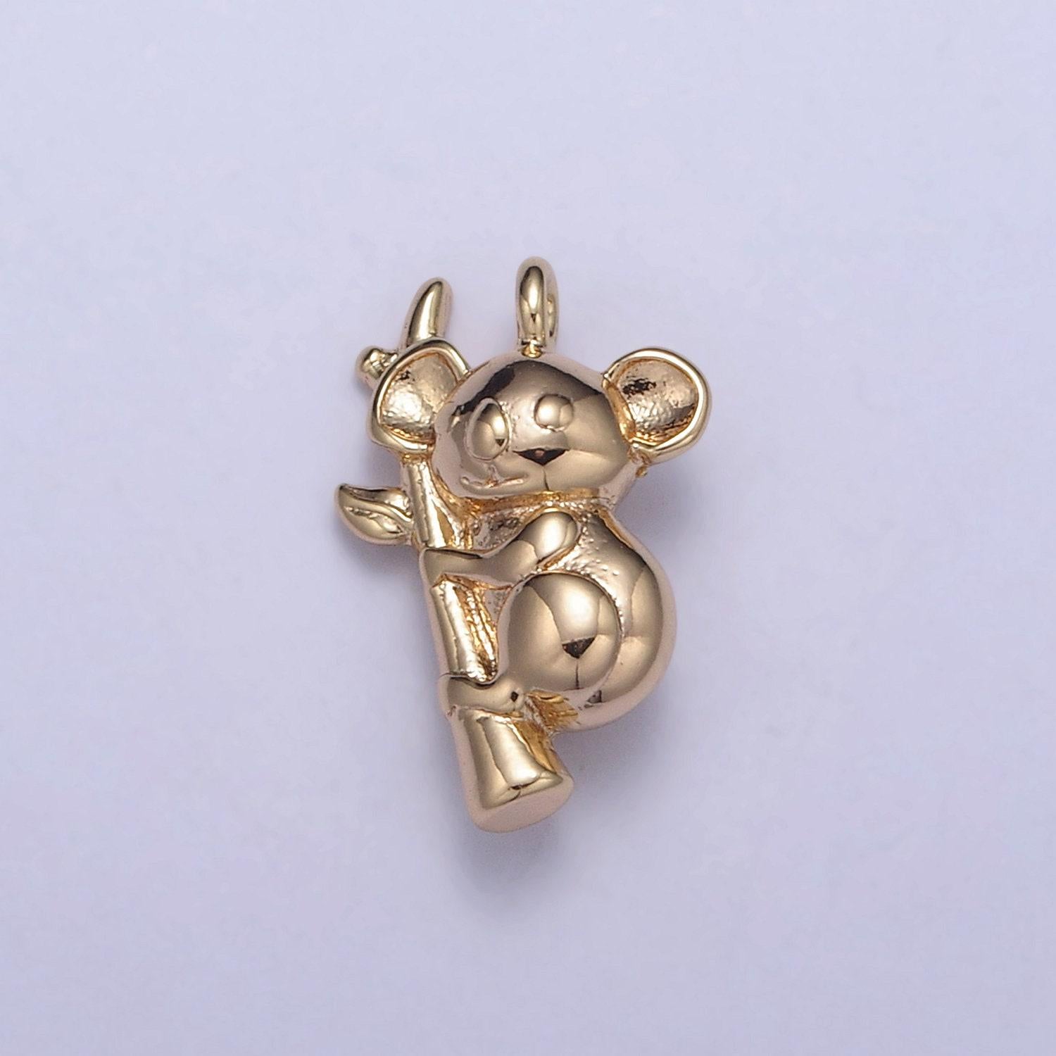 Cute 16k gold filled koala charm animal australia pendant for necklace bracelet earring supply n-355