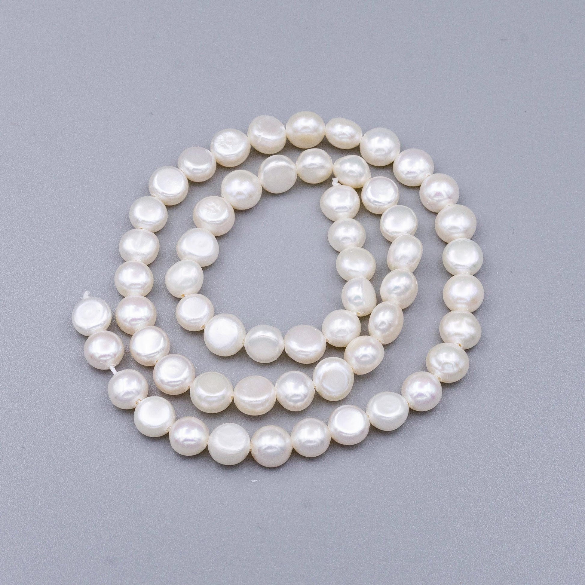 Natural white round button freshwater pearl beads genuine high luster smooth and shiny freshwater pearls 6mm wa-1655