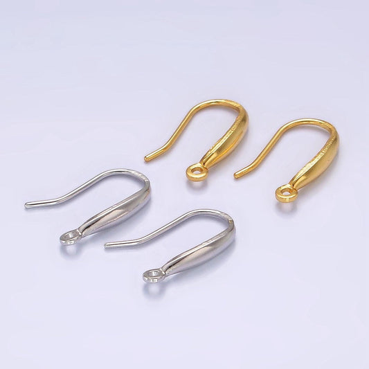 14k gold vermeil minimalist open loop french hook earrings jewelry findings in gold & silver | z523 z524