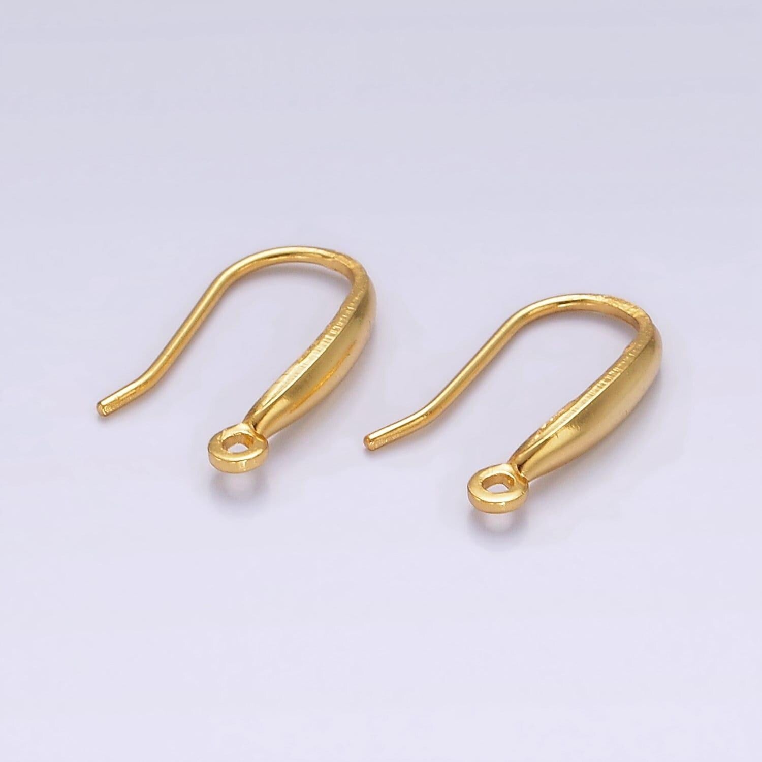 14k gold vermeil minimalist open loop french hook earrings jewelry findings in gold & silver | z523 z524