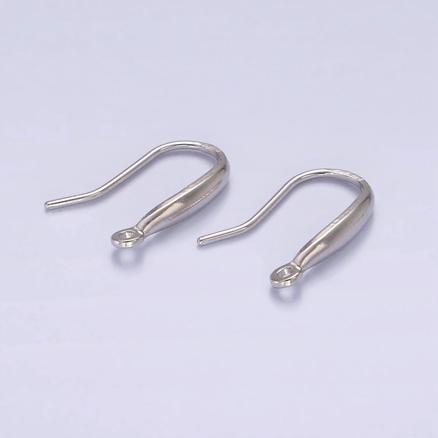 14k gold vermeil minimalist open loop french hook earrings jewelry findings in gold & silver | z523 z524