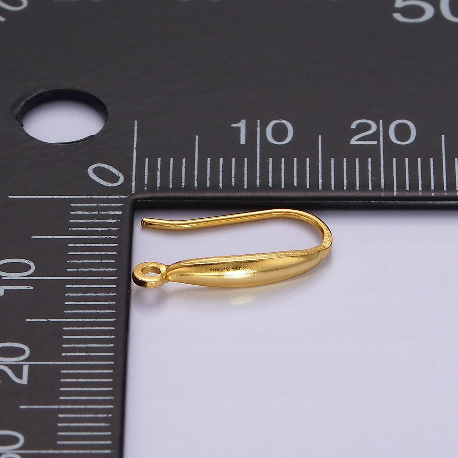 14k gold vermeil minimalist open loop french hook earrings jewelry findings in gold & silver | z523 z524