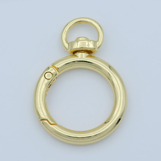 1pc wholesale swivel push spring ring 24k gold , spring ring for jewelry necklace bracelet anklet making, size 37mmx28mm l-338