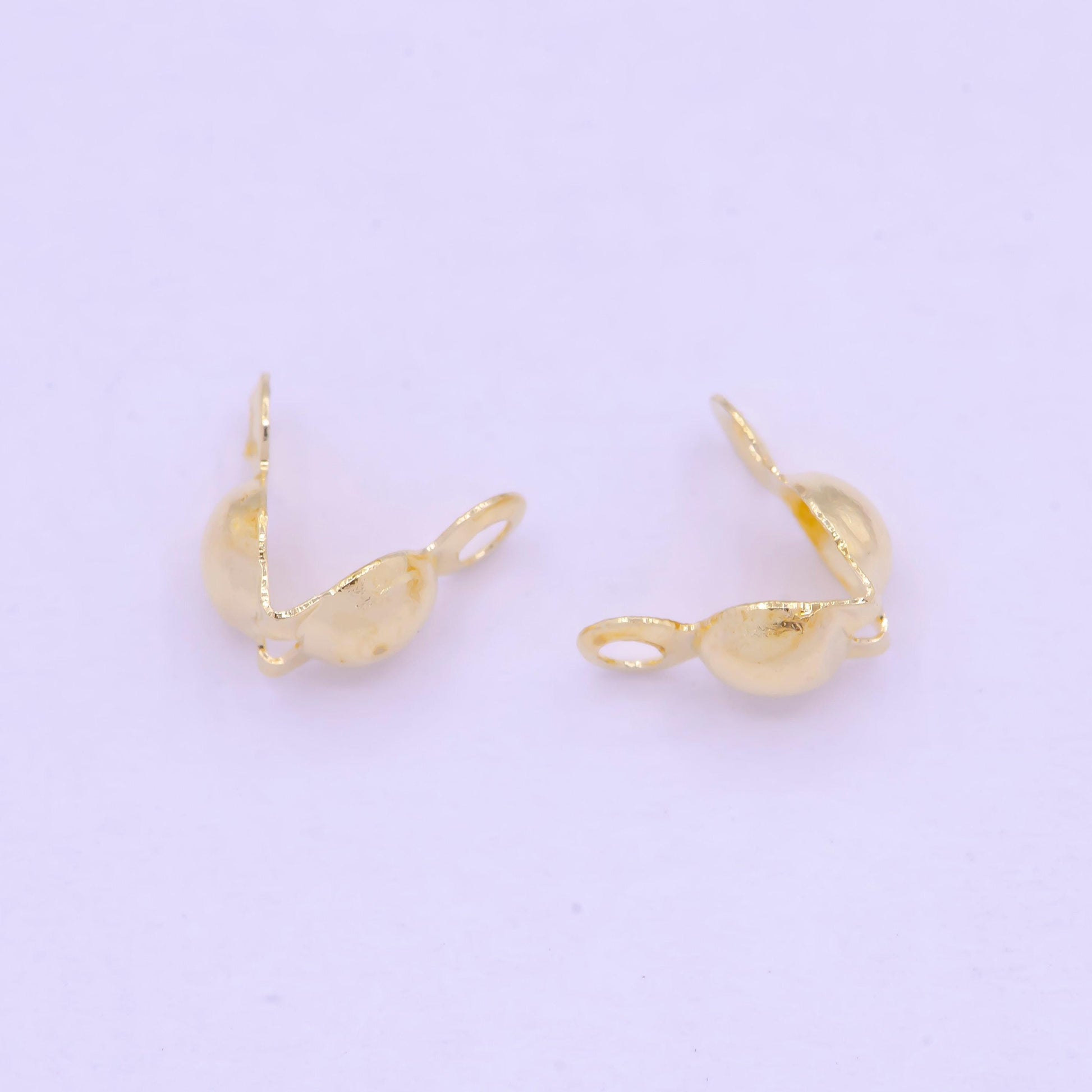 1pc gold clamshell end tip beads 3.0mm diameter, 24k gold platedball chain clasps gold clasp for connector crimp beads | l-842