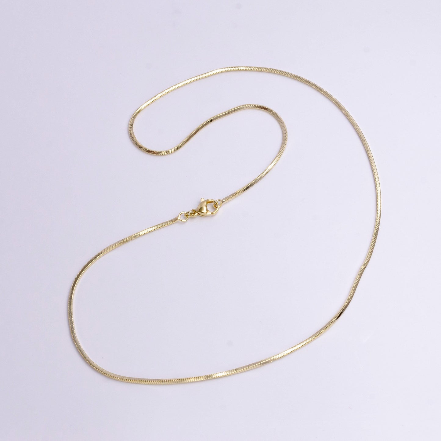 1.3mm dainty omega 17.5 inch layering chain necklace | wa-1899