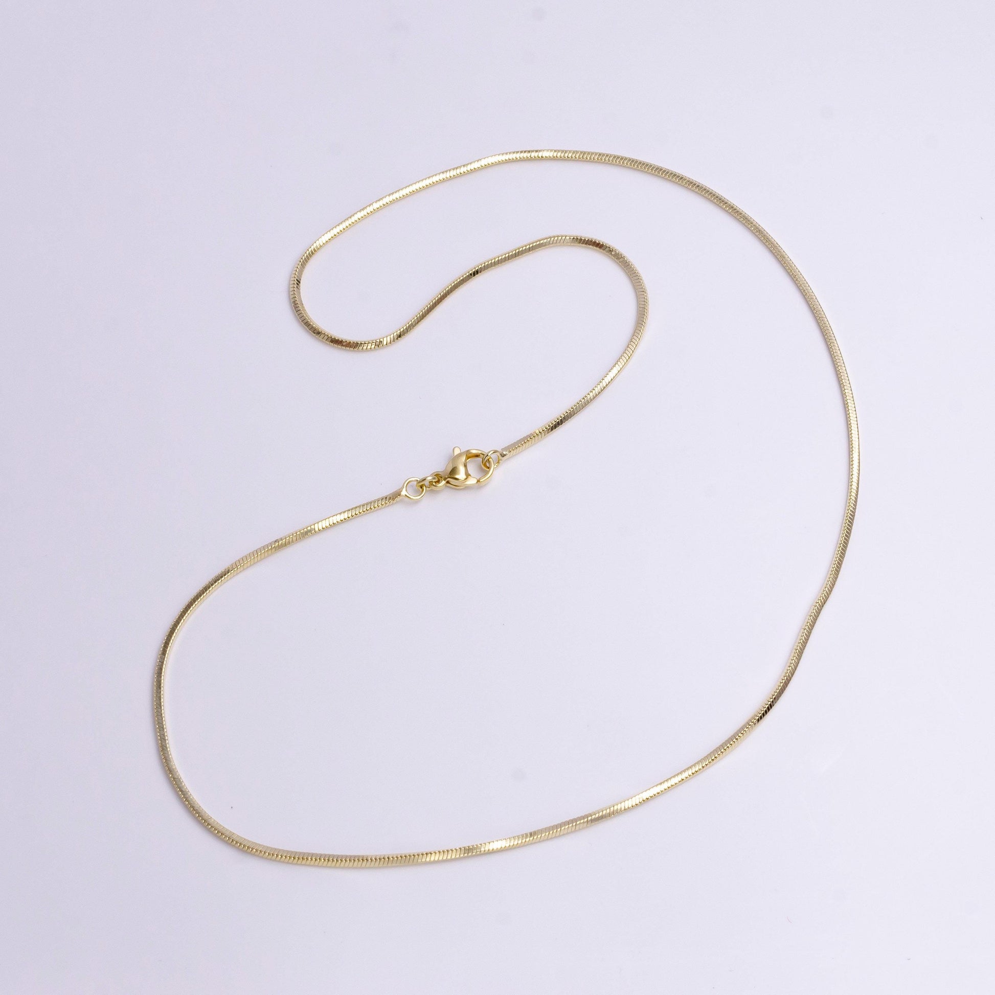 1.3mm dainty omega 17.5 inch layering chain necklace | wa-1899