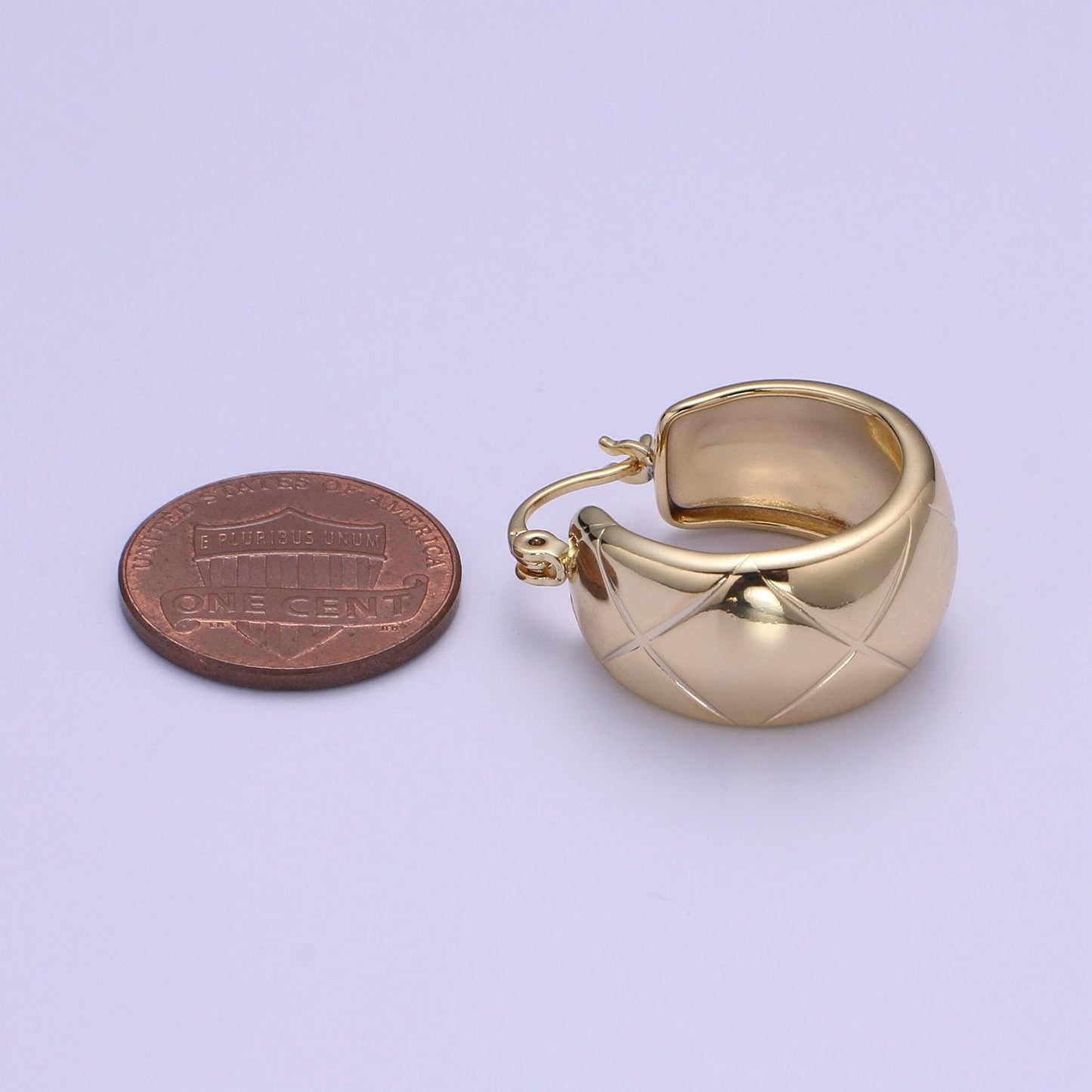 14k gold thick hoops - gold thick hoop earrings - chunky thick hoops - light weight hoops dome earring p088
