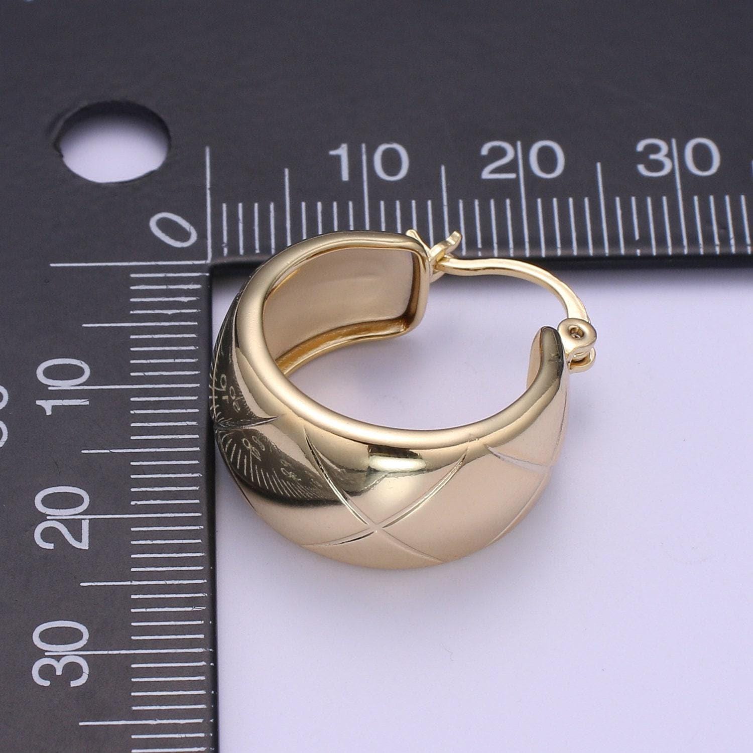 14k gold thick hoops - gold thick hoop earrings - chunky thick hoops - light weight hoops dome earring p088