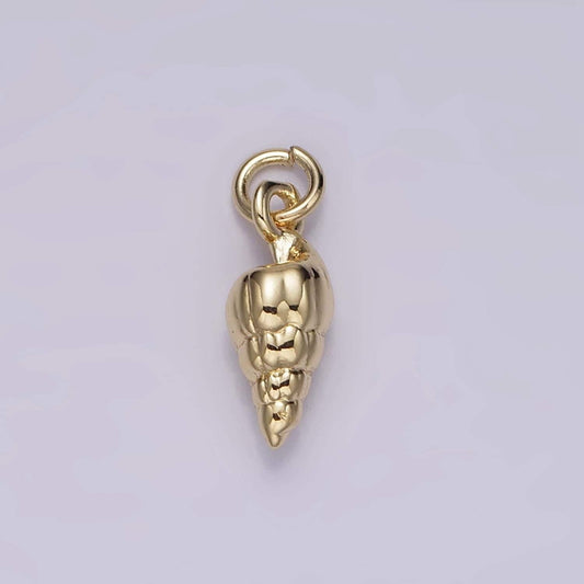 Gold trumpet seashell charms mini shell charm ocean beach inspired for necklace bracelet earring supply ag439