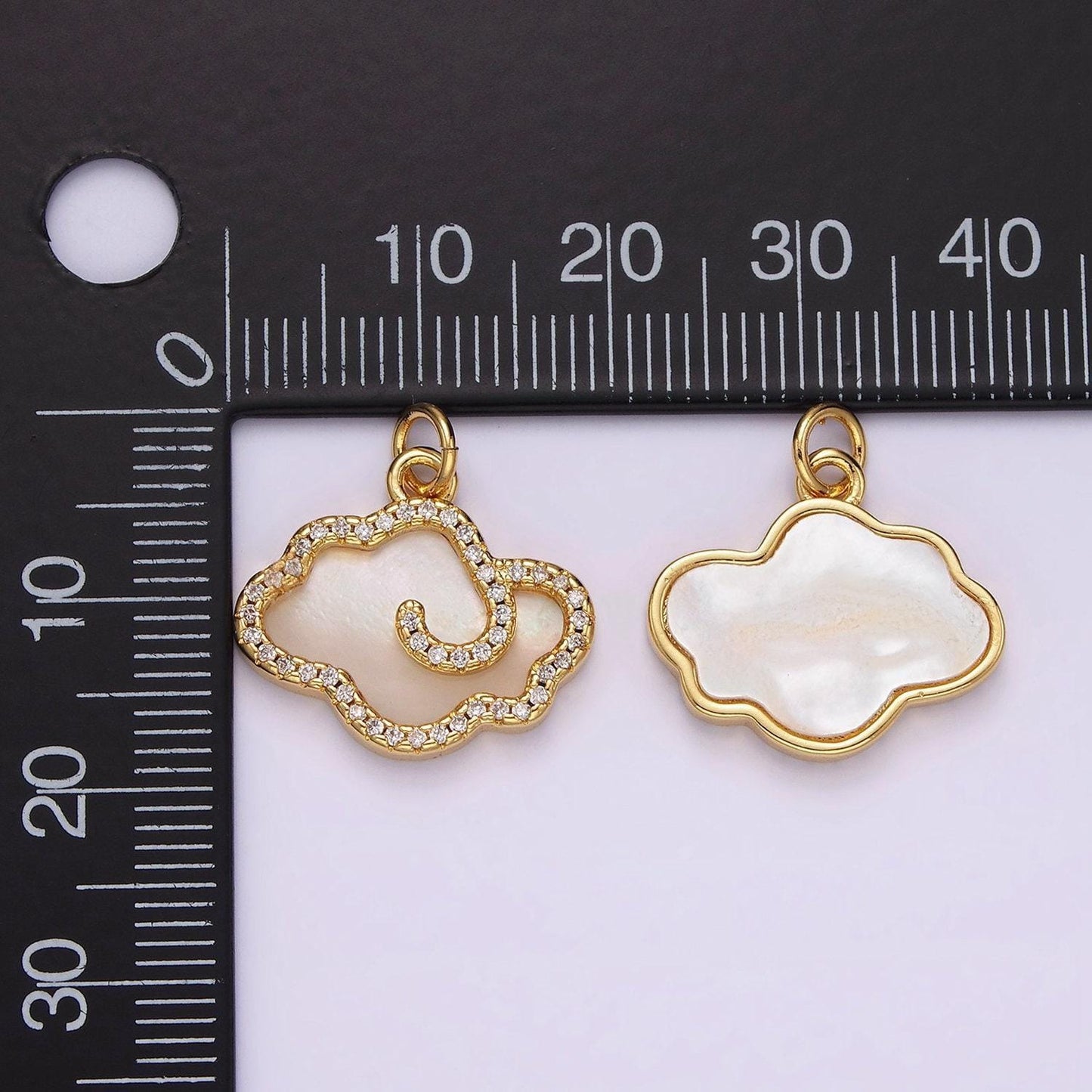 24k gold filled white shell pearl cloud charm celestial nature inspired cloud dangle charm cz cloud pendant | ag602