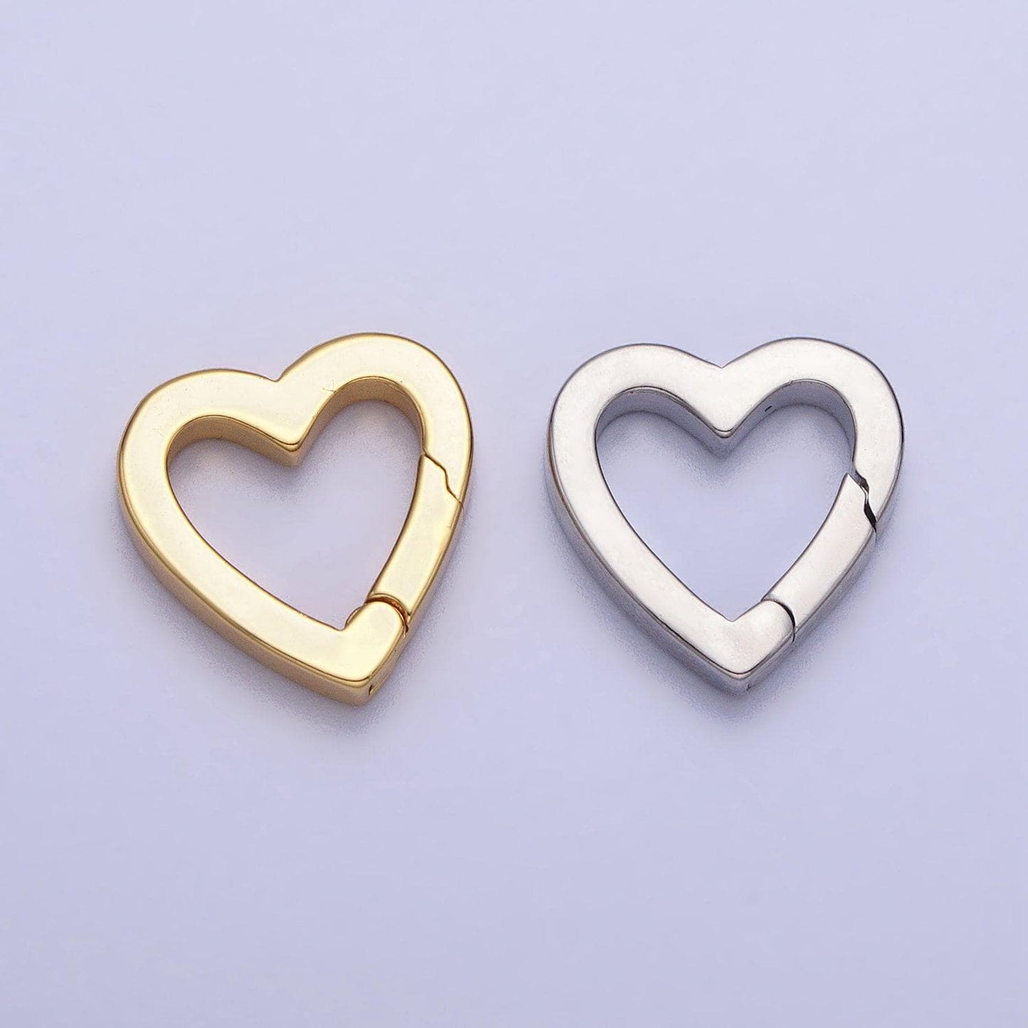 Gold silver spring gate ring heart clasp, push clip clasp, spring gate for jewelry making z309 z310